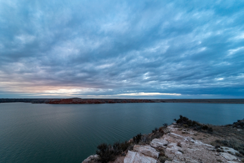 Sunset at Lake Meredith National Recreation Area in the Texas Panhandle